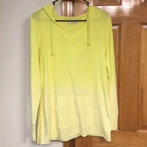 Hooded yellow ombré long sleeved top